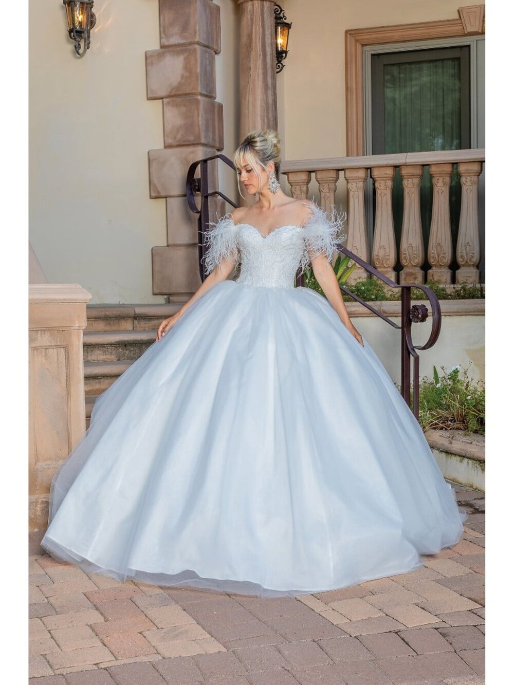NEW OFF WHITE Tulle Wedding Dress Floor Length Embellished 0243
